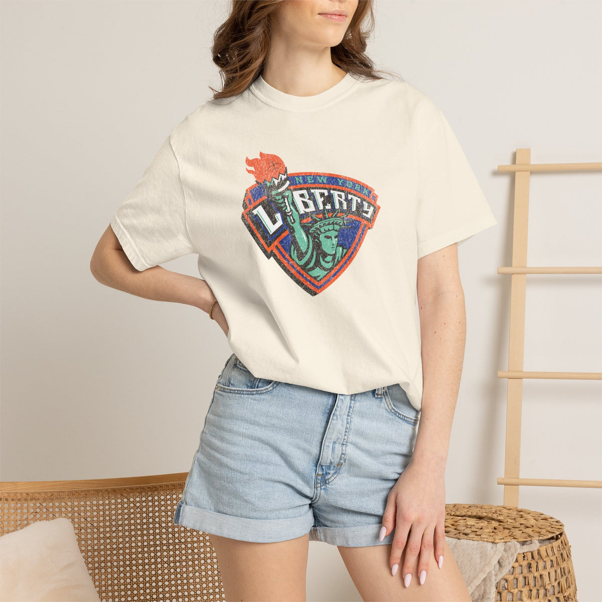 Comfort Colors® New York Liberty Old Logo Distressed Shirt, NYC Women's Basketball Shirt, WNBA t-shirt, Ellie the Elephant, Sabrina Ionescu
