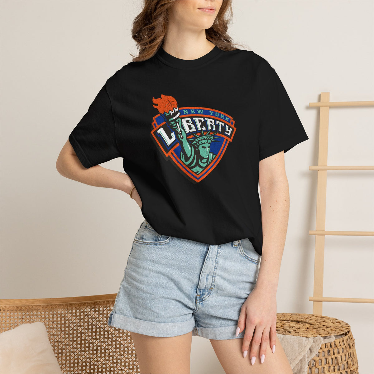 Comfort Colors® New York Liberty Old Logo Distressed Shirt, NYC Women's Basketball Shirt, WNBA t-shirt, Ellie the Elephant, Sabrina Ionescu