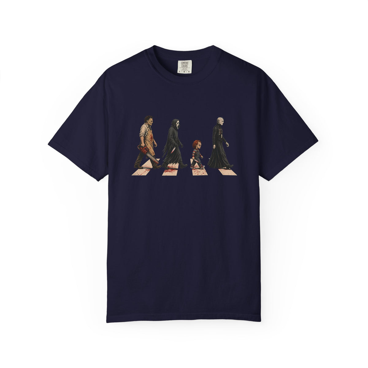 Abbey Road Horror Shirt - Leatherface, Ghostface, Chucky, Pinhead