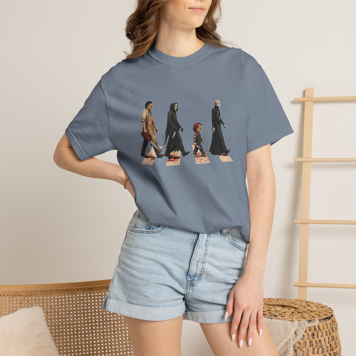 Abbey Road Horror Shirt - Leatherface, Ghostface, Chucky, Pinhead