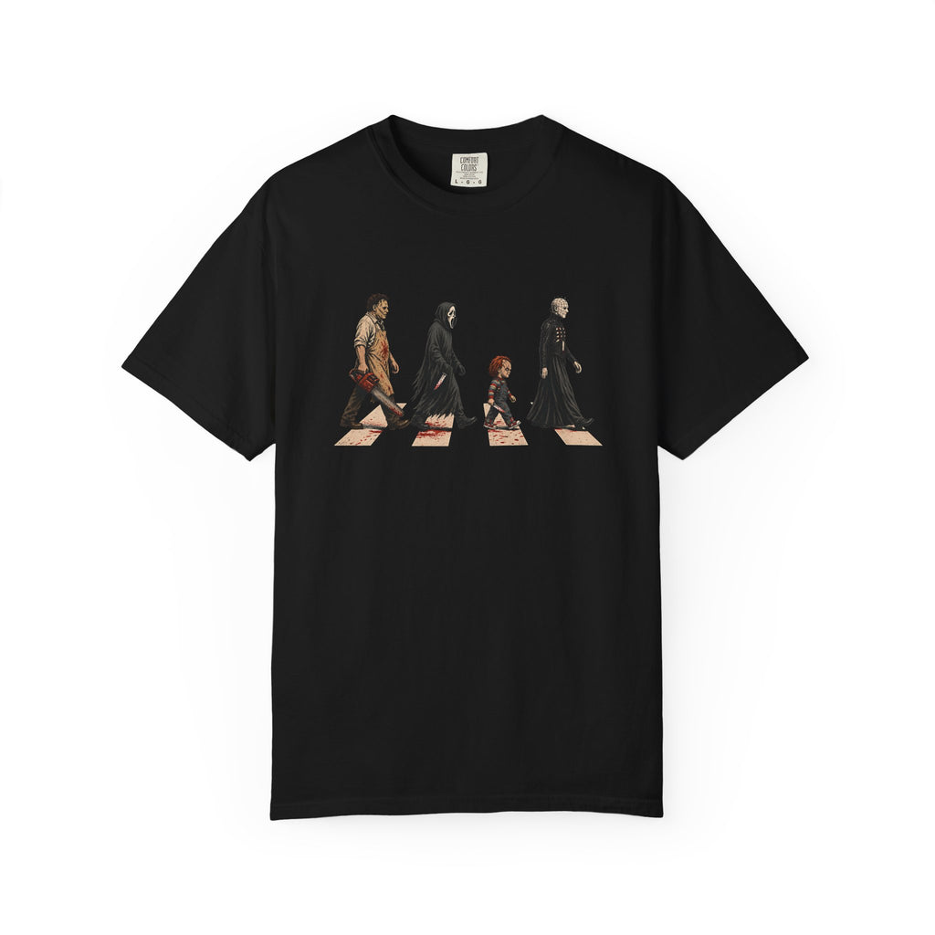 Abbey Road Horror Shirt - Leatherface, Ghostface, Chucky, Pinhead