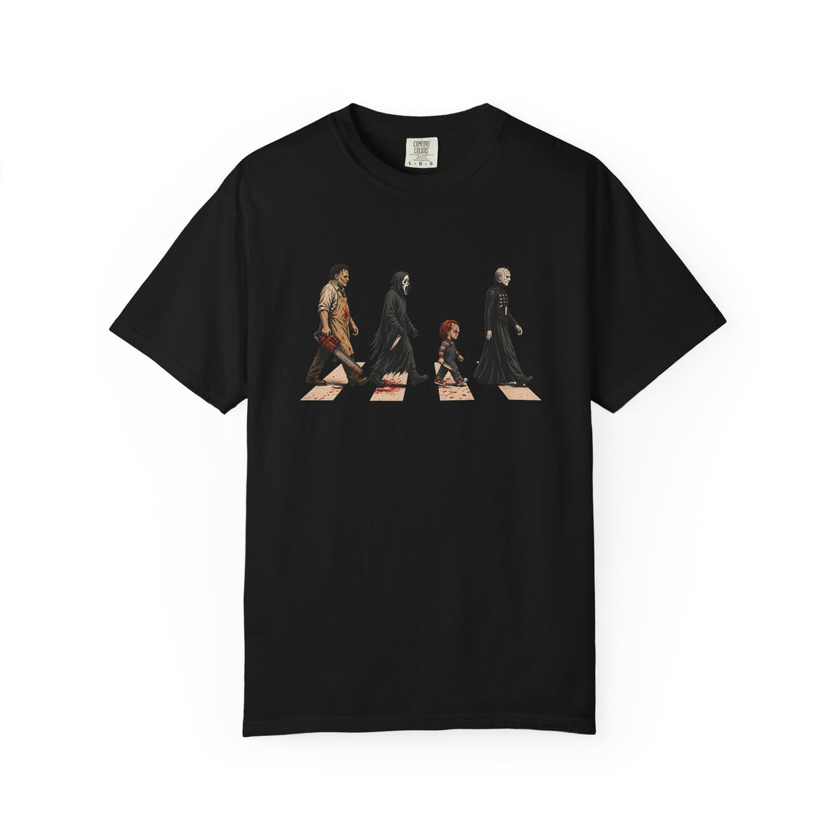 Abbey Road Horror Shirt - Leatherface, Ghostface, Chucky, Pinhead