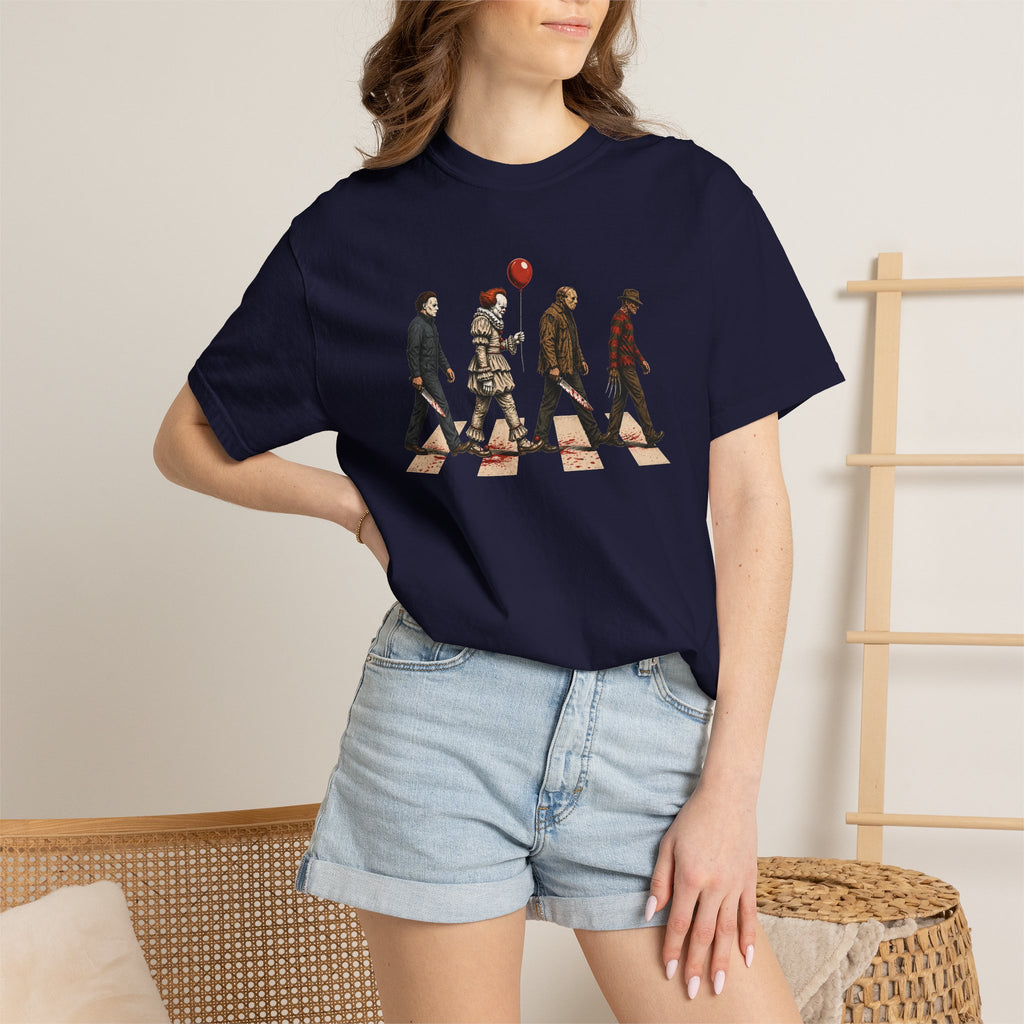 Abbey Road Horror Shirt - Michael Myers, Pennywise, Jason Voorhees, Freddy Krueger