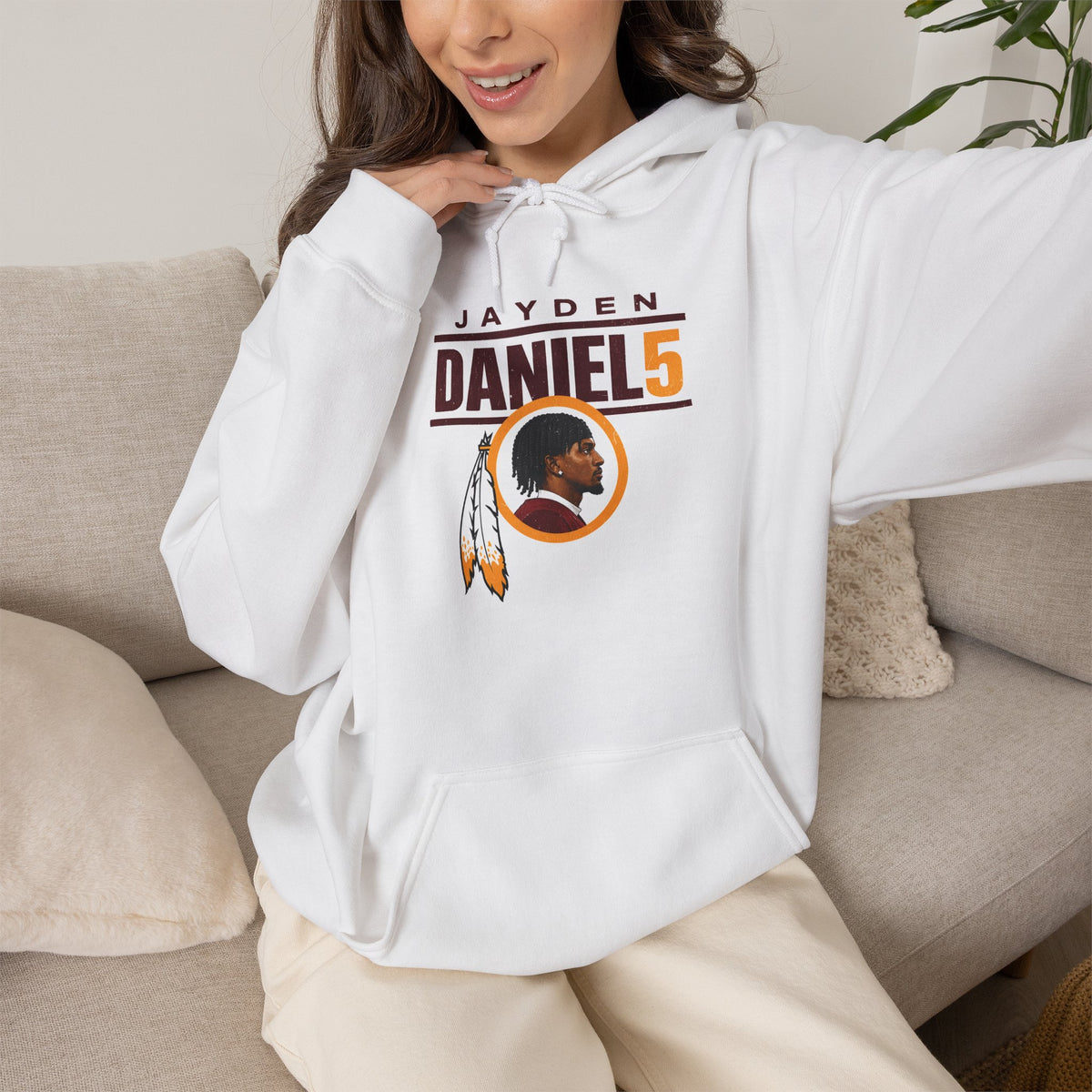 Jayden Daniels Commanders Hooded Sweatshirt
