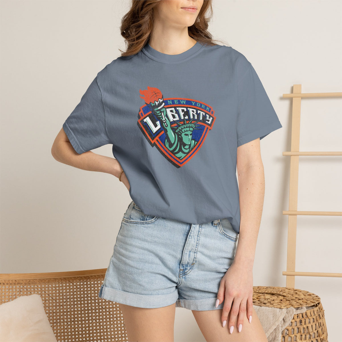 Comfort Colors® New York Liberty Old Logo Distressed Shirt, NYC Women's Basketball Shirt, WNBA t-shirt, Ellie the Elephant, Sabrina Ionescu