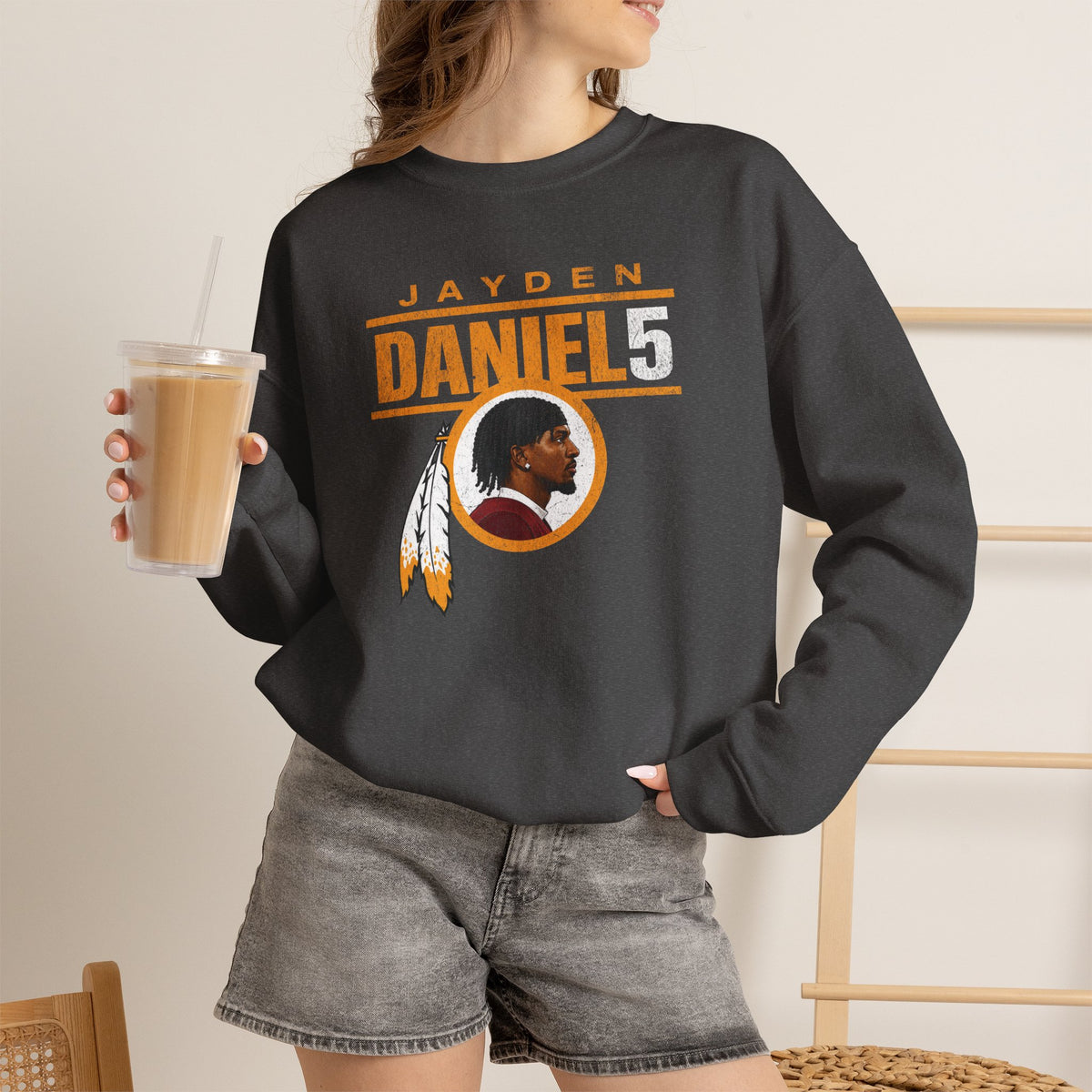 Jayden Daniels Commanders Crewneck Sweatshirt