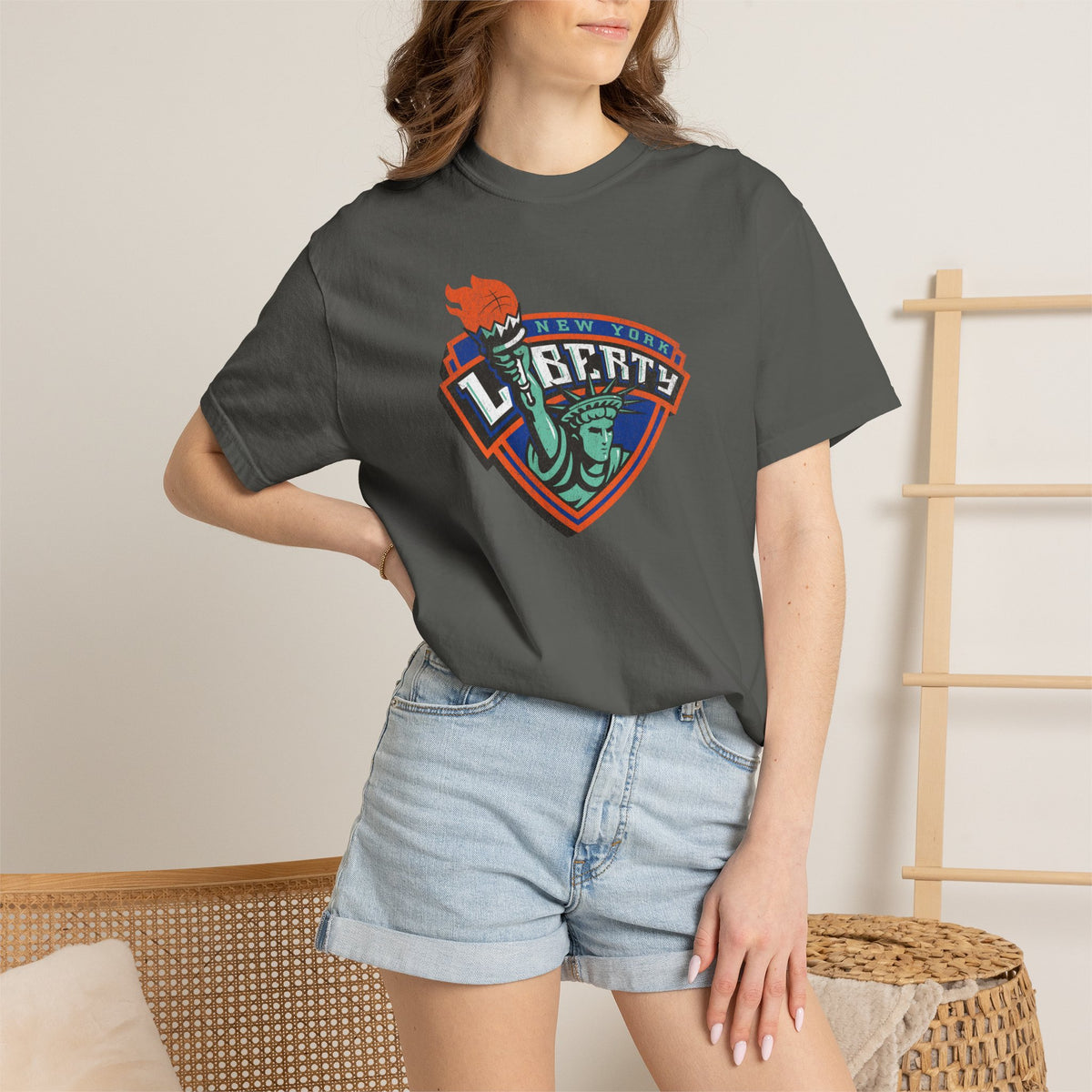 Comfort Colors® New York Liberty Old Logo Distressed Shirt, NYC Women's Basketball Shirt, WNBA t-shirt, Ellie the Elephant, Sabrina Ionescu