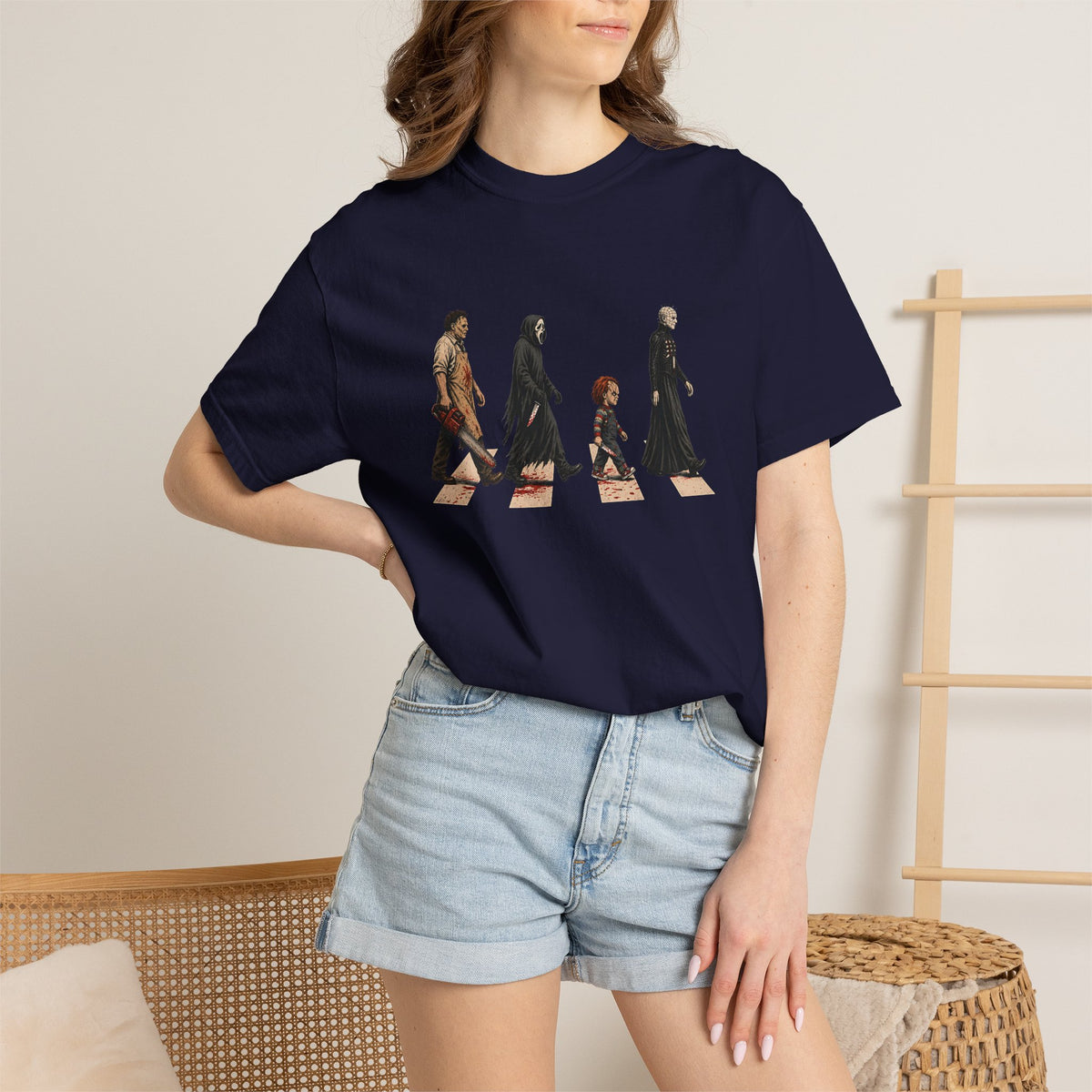 Abbey Road Horror Shirt - Leatherface, Ghostface, Chucky, Pinhead