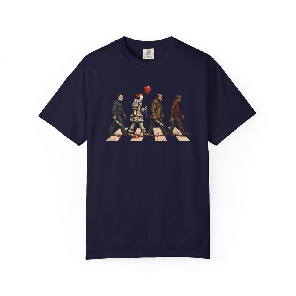 Abbey Road Horror Shirt - Michael Myers, Pennywise, Jason Voorhees, Freddy Krueger