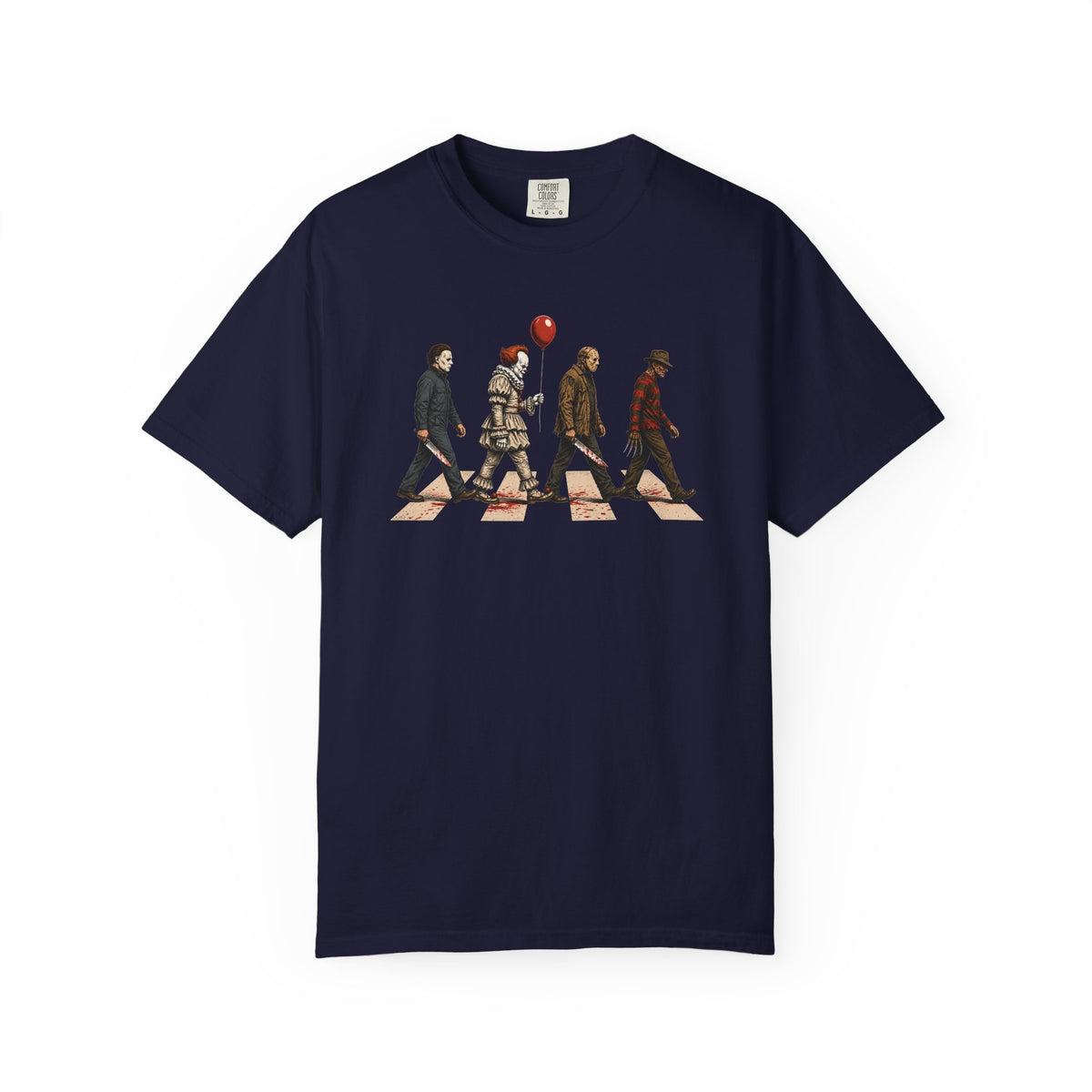 Abbey Road Horror Shirt - Michael Myers, Pennywise, Jason Voorhees, Freddy Krueger