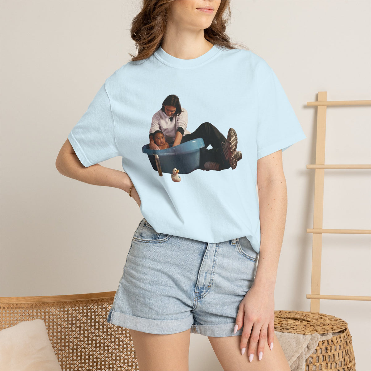 Leo Messi Bathing Baby Lamine Yamal Shirt