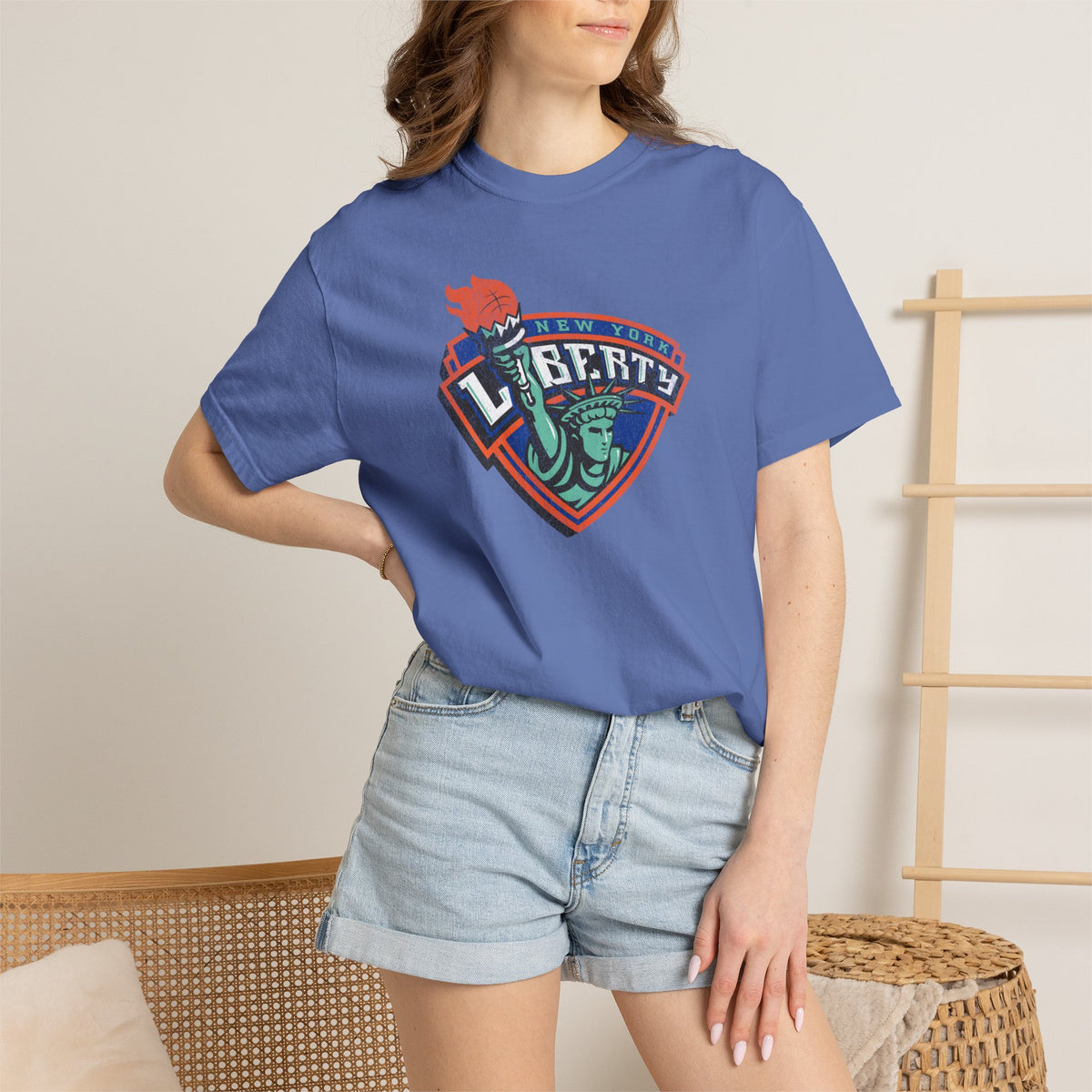 Comfort Colors® New York Liberty Old Logo Distressed Shirt, NYC Women's Basketball Shirt, WNBA t-shirt, Ellie the Elephant, Sabrina Ionescu