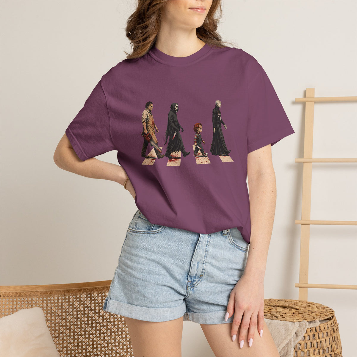 Abbey Road Horror Shirt - Leatherface, Ghostface, Chucky, Pinhead