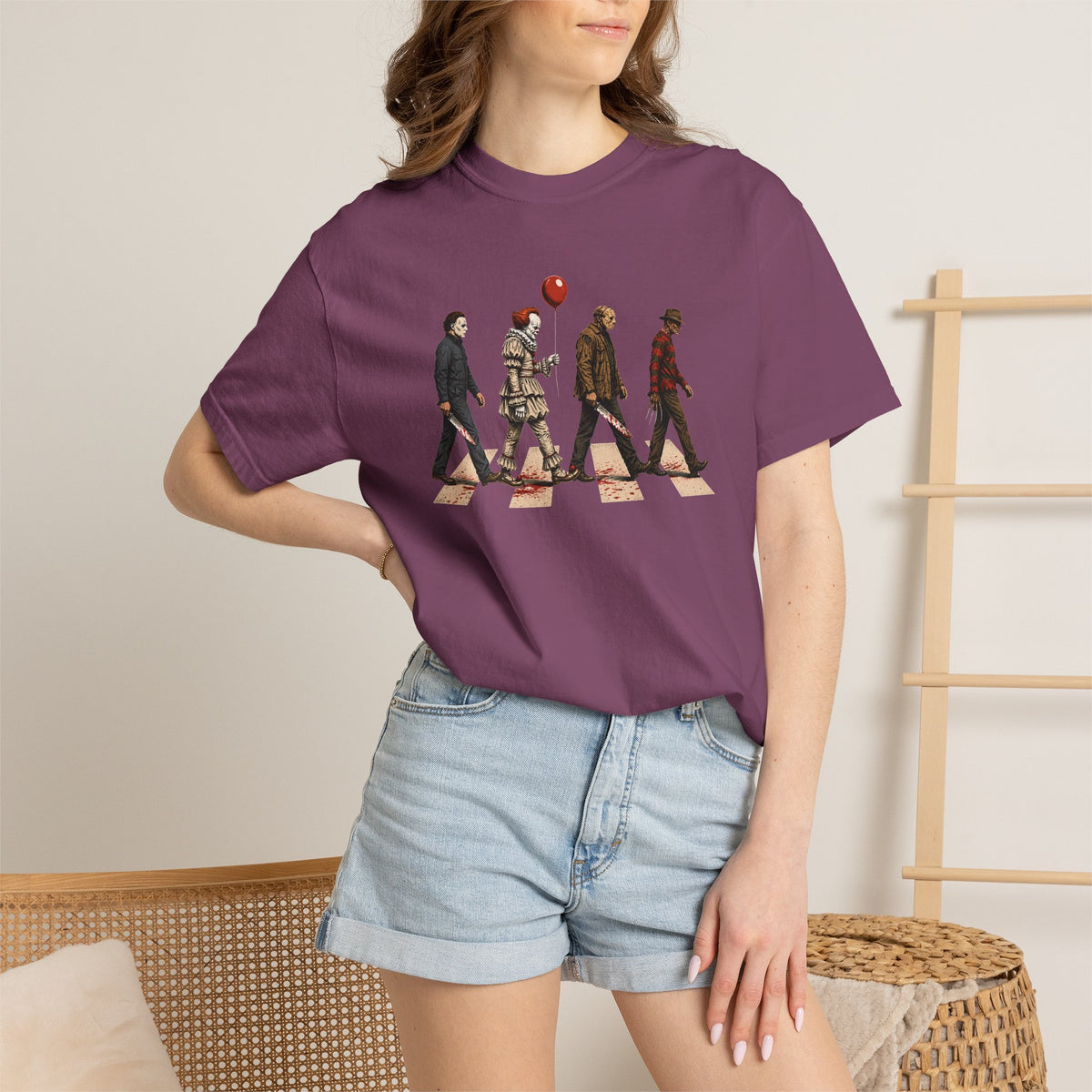 Abbey Road Horror Shirt - Michael Myers, Pennywise, Jason Voorhees, Freddy Krueger