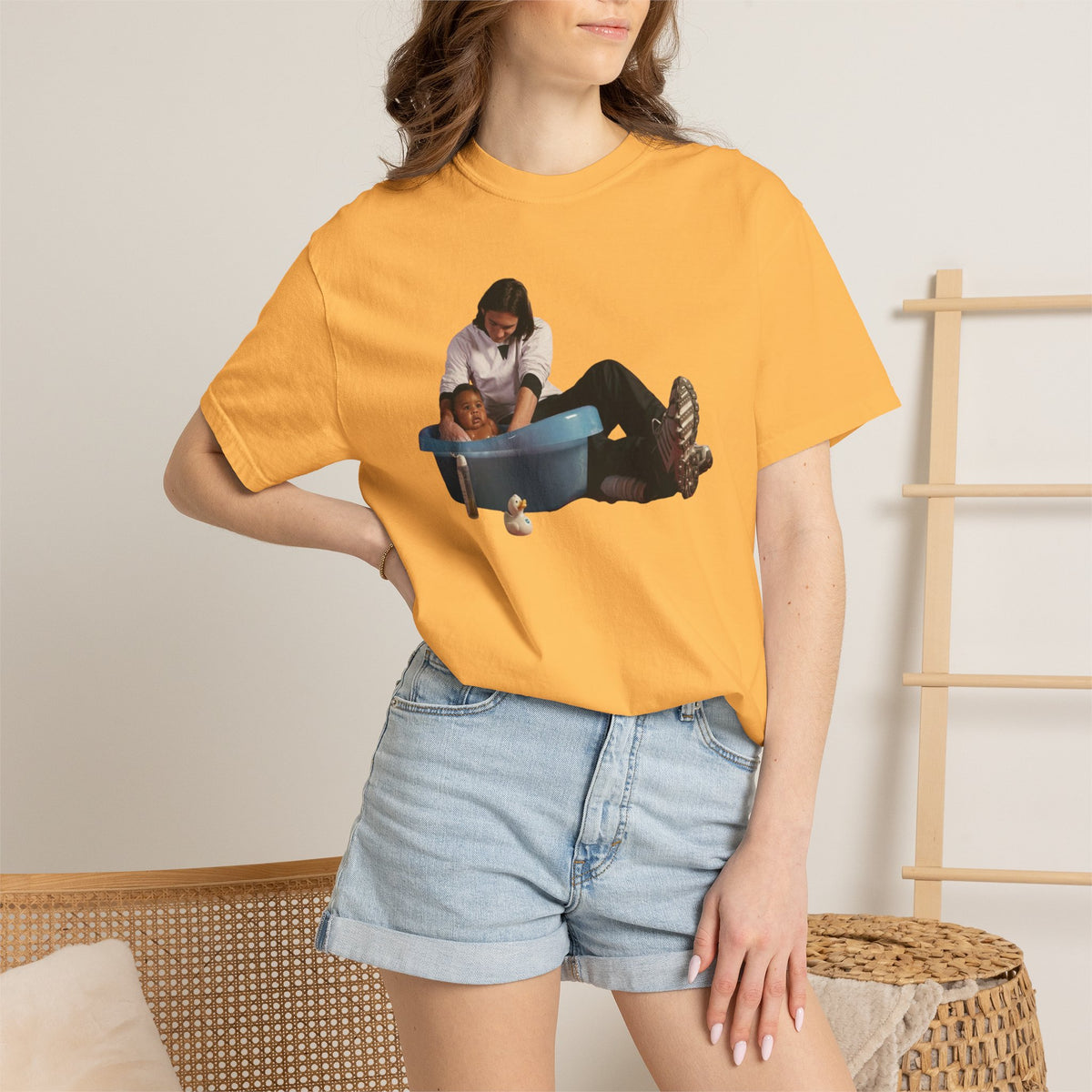 Leo Messi Bathing Baby Lamine Yamal Shirt