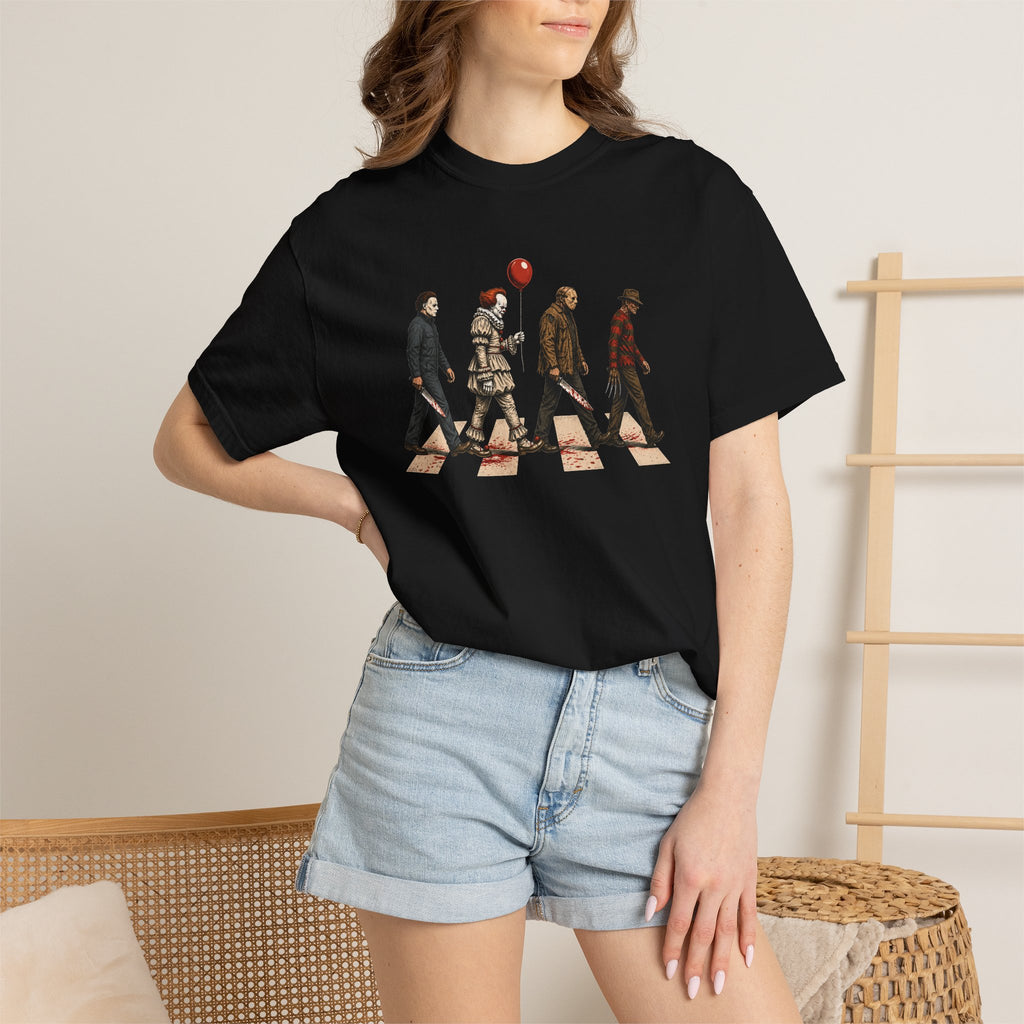Abbey Road Horror Shirt - Michael Myers, Pennywise, Jason Voorhees, Freddy Krueger