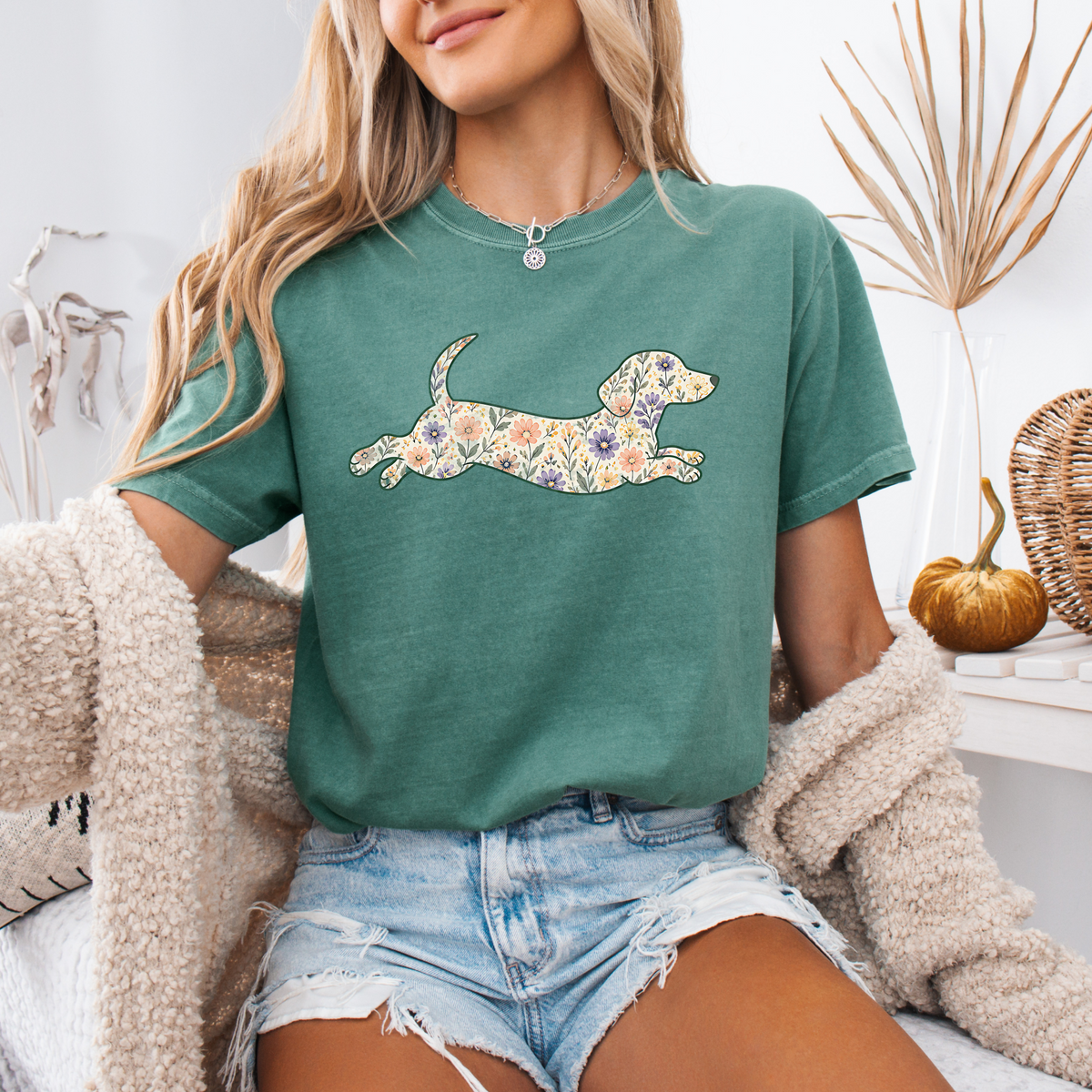 Dachshund Floral Shirt