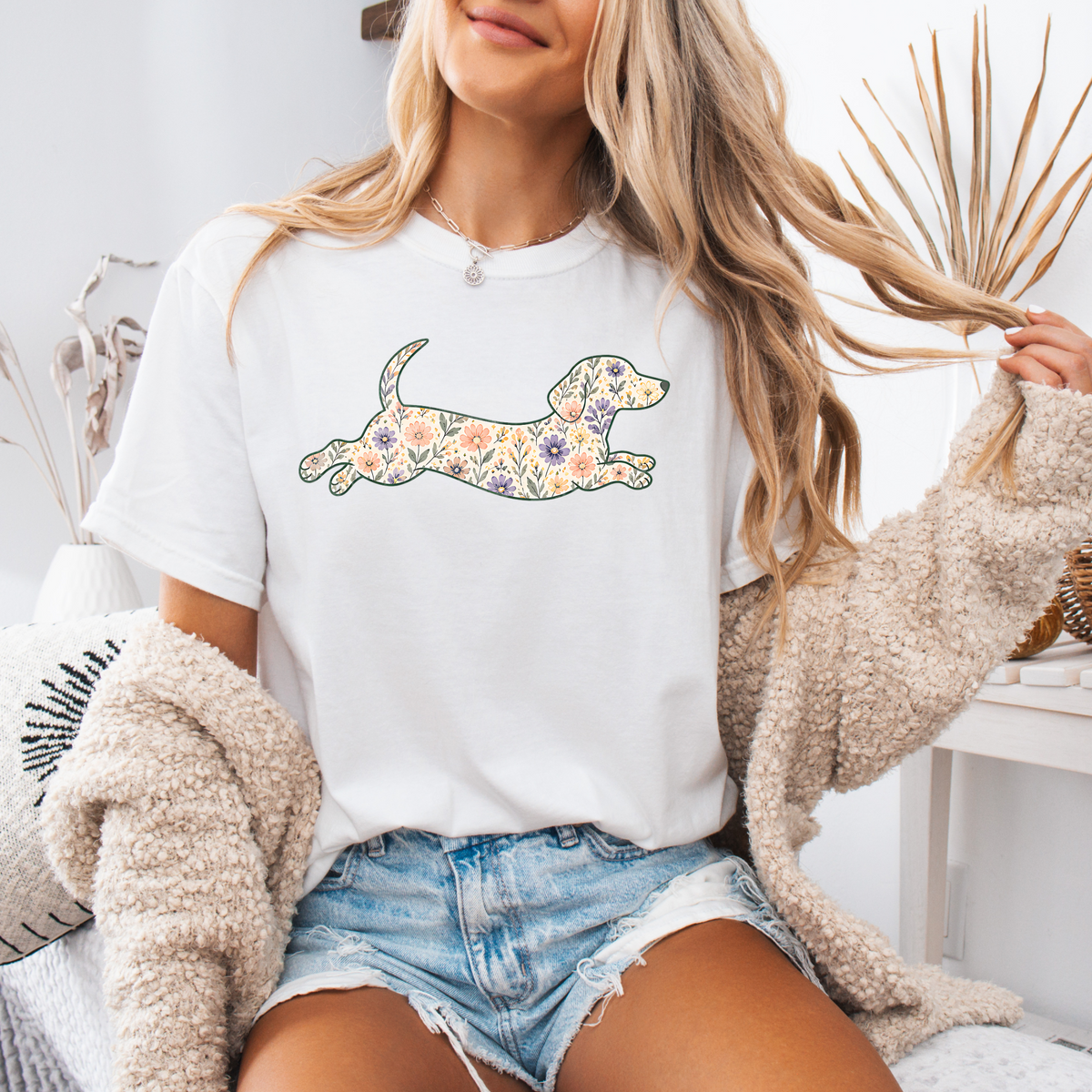 Dachshund Floral Shirt