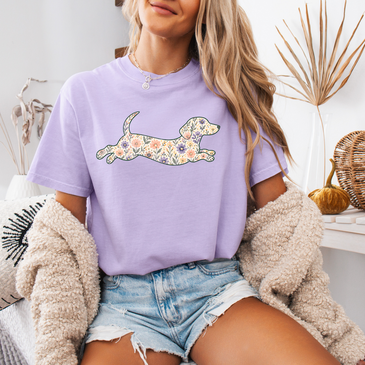 Dachshund Floral Shirt