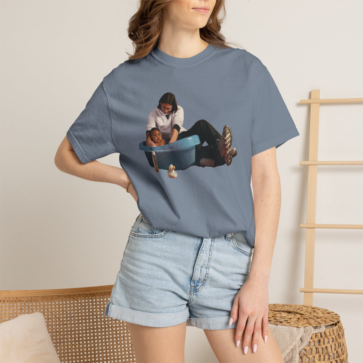 Leo Messi Bathing Baby Lamine Yamal Shirt