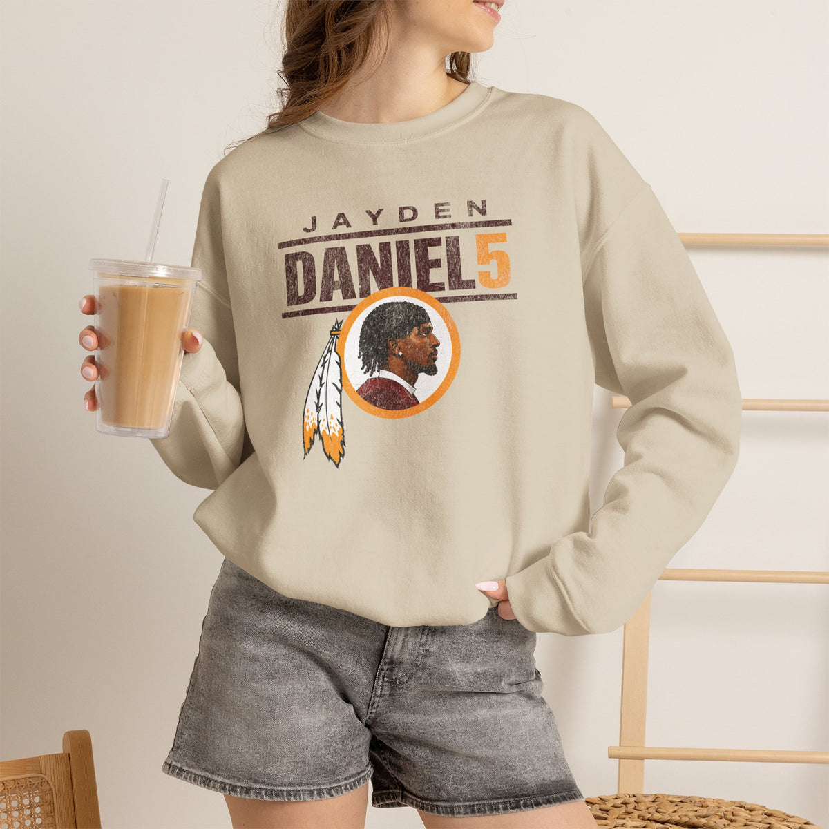 Jayden Daniels Commanders Crewneck Sweatshirt