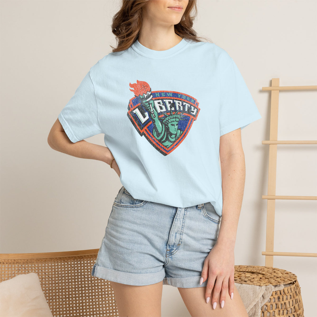 Comfort Colors® New York Liberty Old Logo Distressed Shirt, NYC Women's Basketball Shirt, WNBA t-shirt, Ellie the Elephant, Sabrina Ionescu