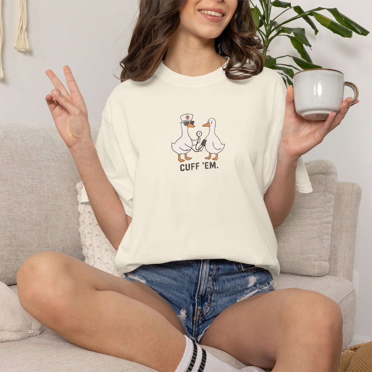 Comfort Colors® Cuff Em Nurse Shirt, Nurse Practitioner Tee Nurse Appreciation, Silly RN Nurse Shirt, Goose Nurse Shirt, ER Nurse TShirt