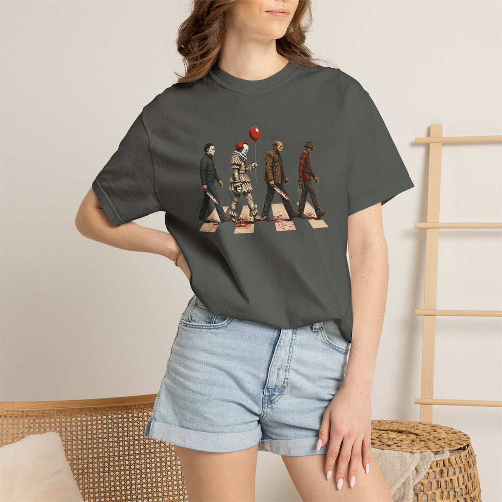 Abbey Road Horror Shirt - Michael Myers, Pennywise, Jason Voorhees, Freddy Krueger