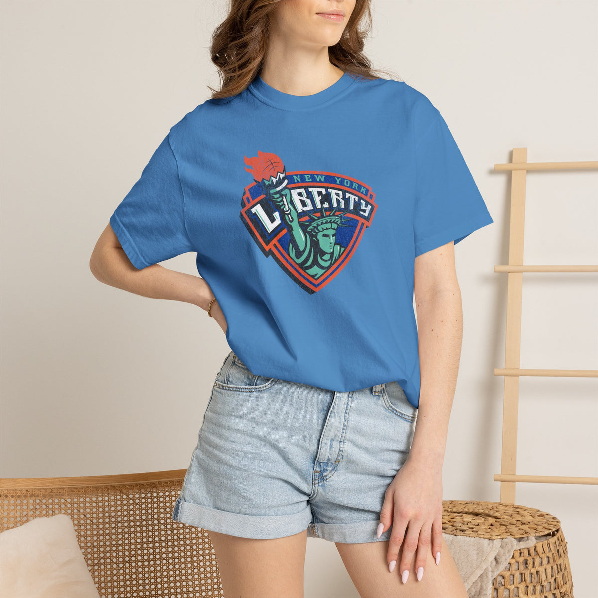 Comfort Colors® New York Liberty Old Logo Distressed Shirt, NYC Women's Basketball Shirt, WNBA t-shirt, Ellie the Elephant, Sabrina Ionescu