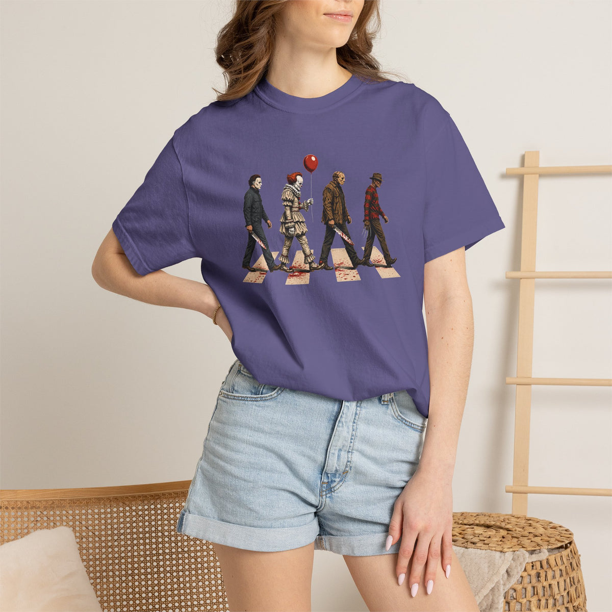 Abbey Road Horror Shirt - Michael Myers, Pennywise, Jason Voorhees, Freddy Krueger