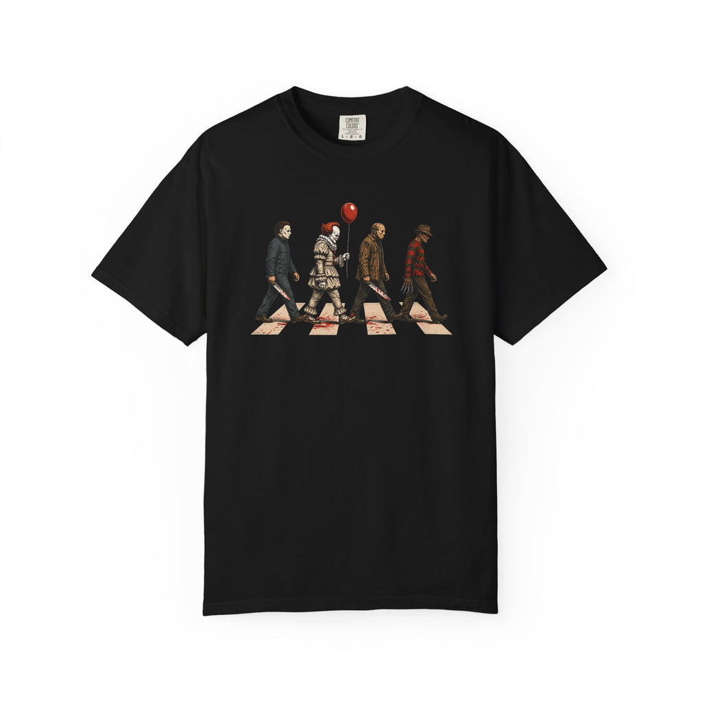 Abbey Road Horror Shirt - Michael Myers, Pennywise, Jason Voorhees, Freddy Krueger