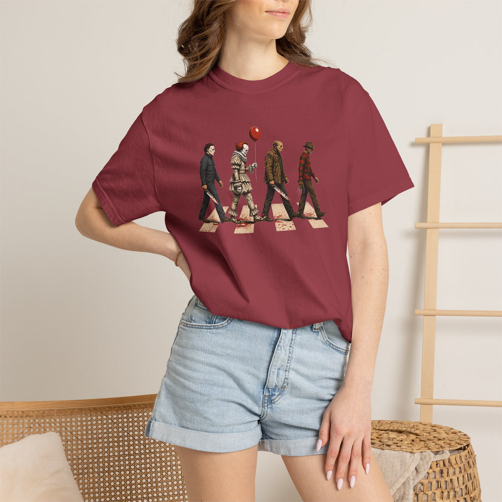 Abbey Road Horror Shirt - Michael Myers, Pennywise, Jason Voorhees, Freddy Krueger