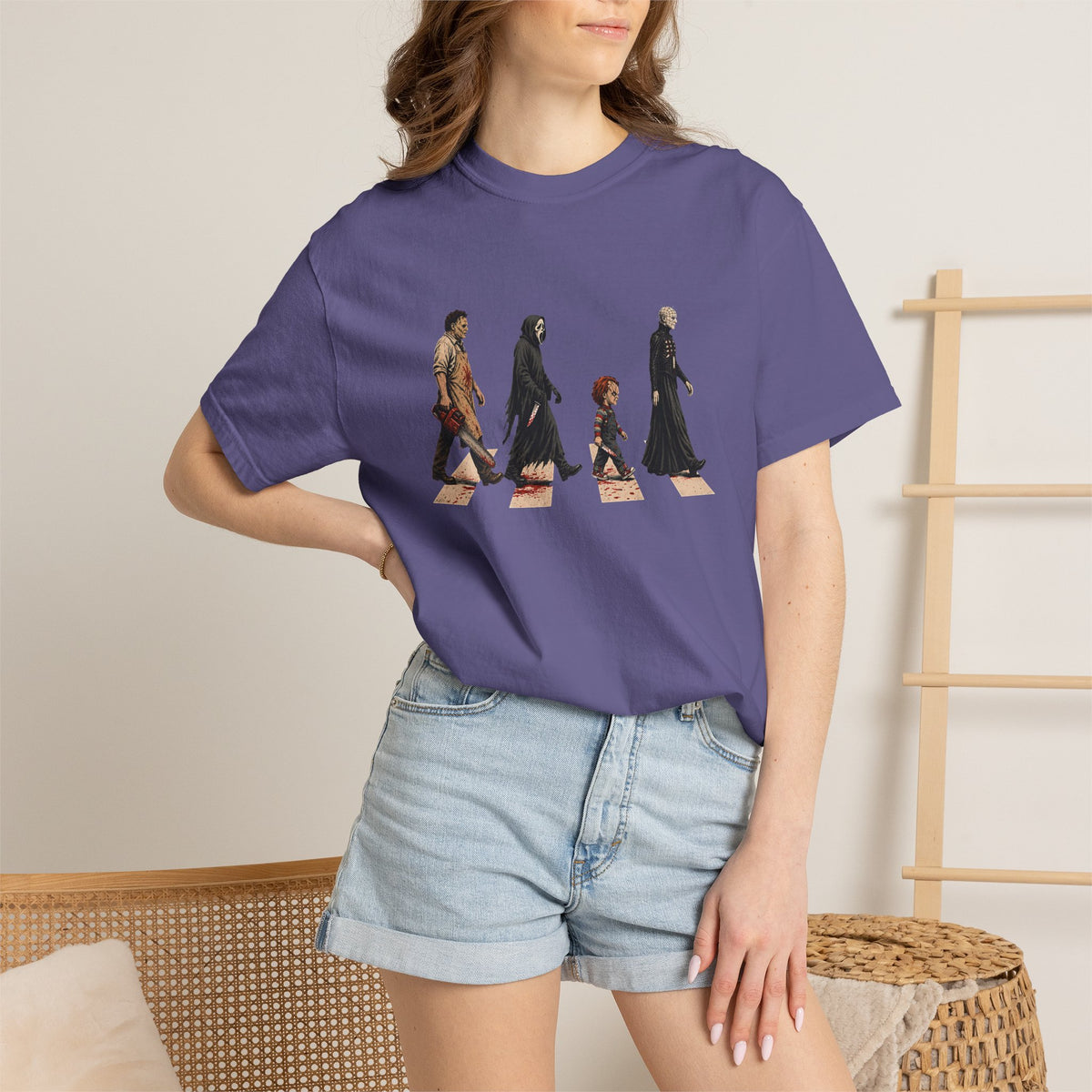 Abbey Road Horror Shirt - Leatherface, Ghostface, Chucky, Pinhead