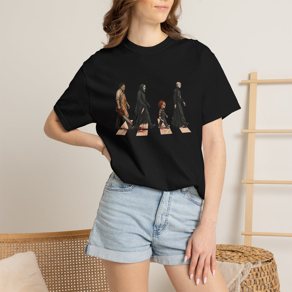 Abbey Road Horror Shirt - Leatherface, Ghostface, Chucky, Pinhead