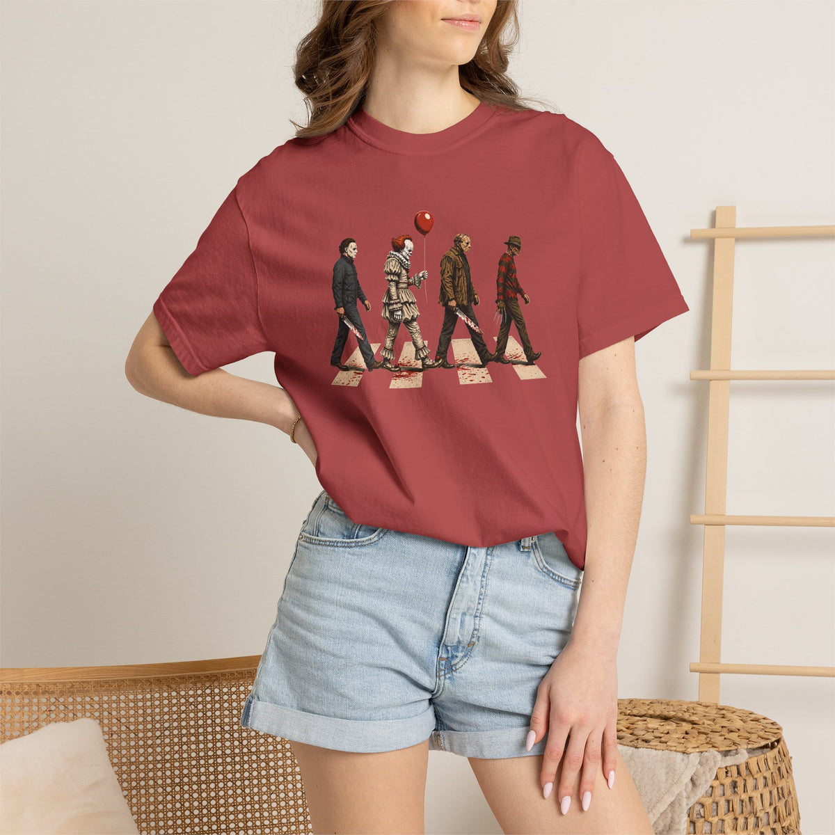 Abbey Road Horror Shirt - Michael Myers, Pennywise, Jason Voorhees, Freddy Krueger