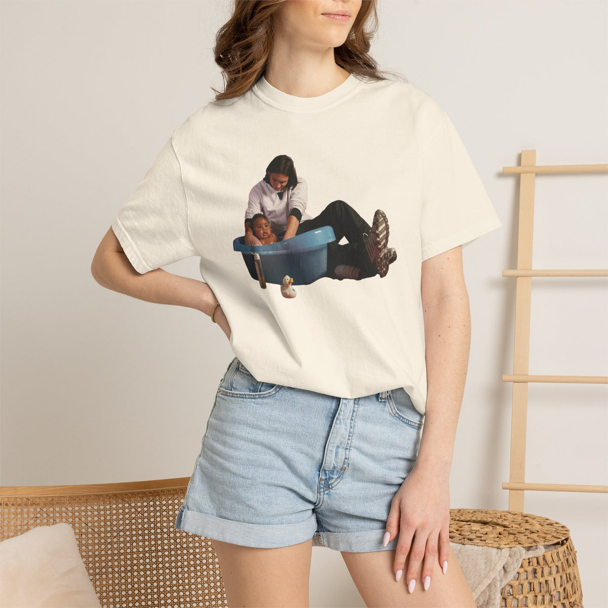 Leo Messi Bathing Baby Lamine Yamal Shirt