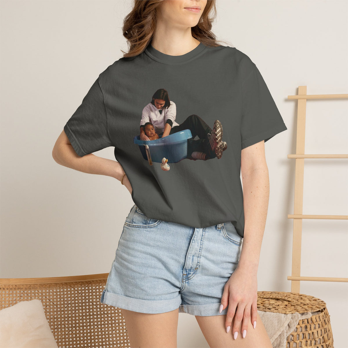 Leo Messi Bathing Baby Lamine Yamal Shirt