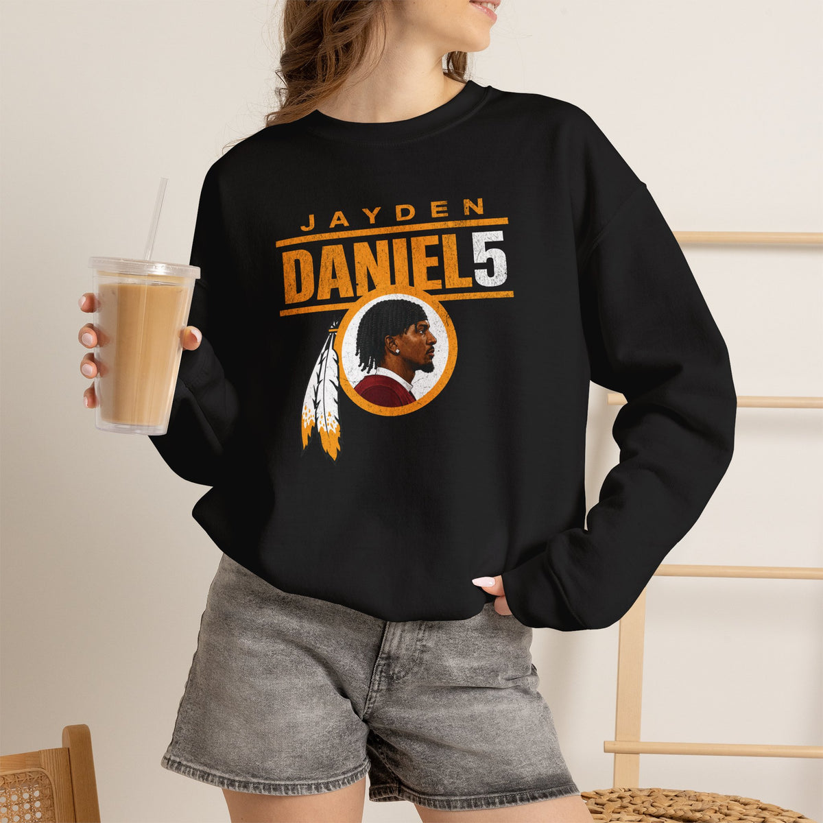 Jayden Daniels Commanders Crewneck Sweatshirt