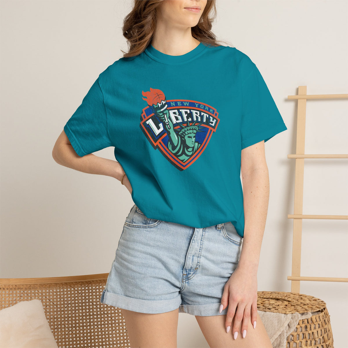Comfort Colors® New York Liberty Old Logo Distressed Shirt, NYC Women's Basketball Shirt, WNBA t-shirt, Ellie the Elephant, Sabrina Ionescu