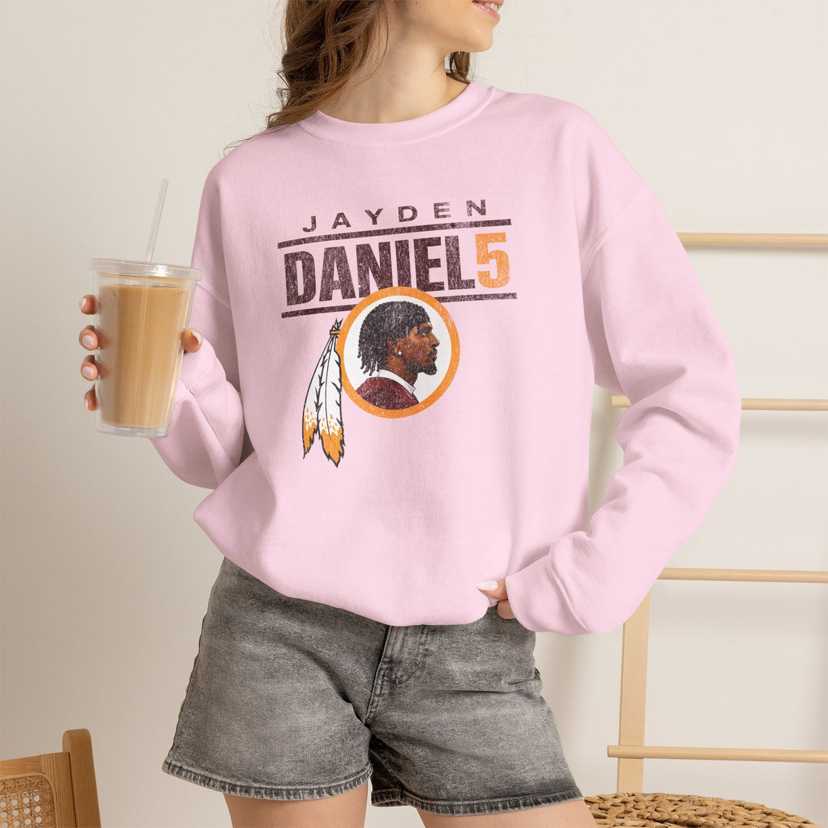Jayden Daniels Commanders Crewneck Sweatshirt