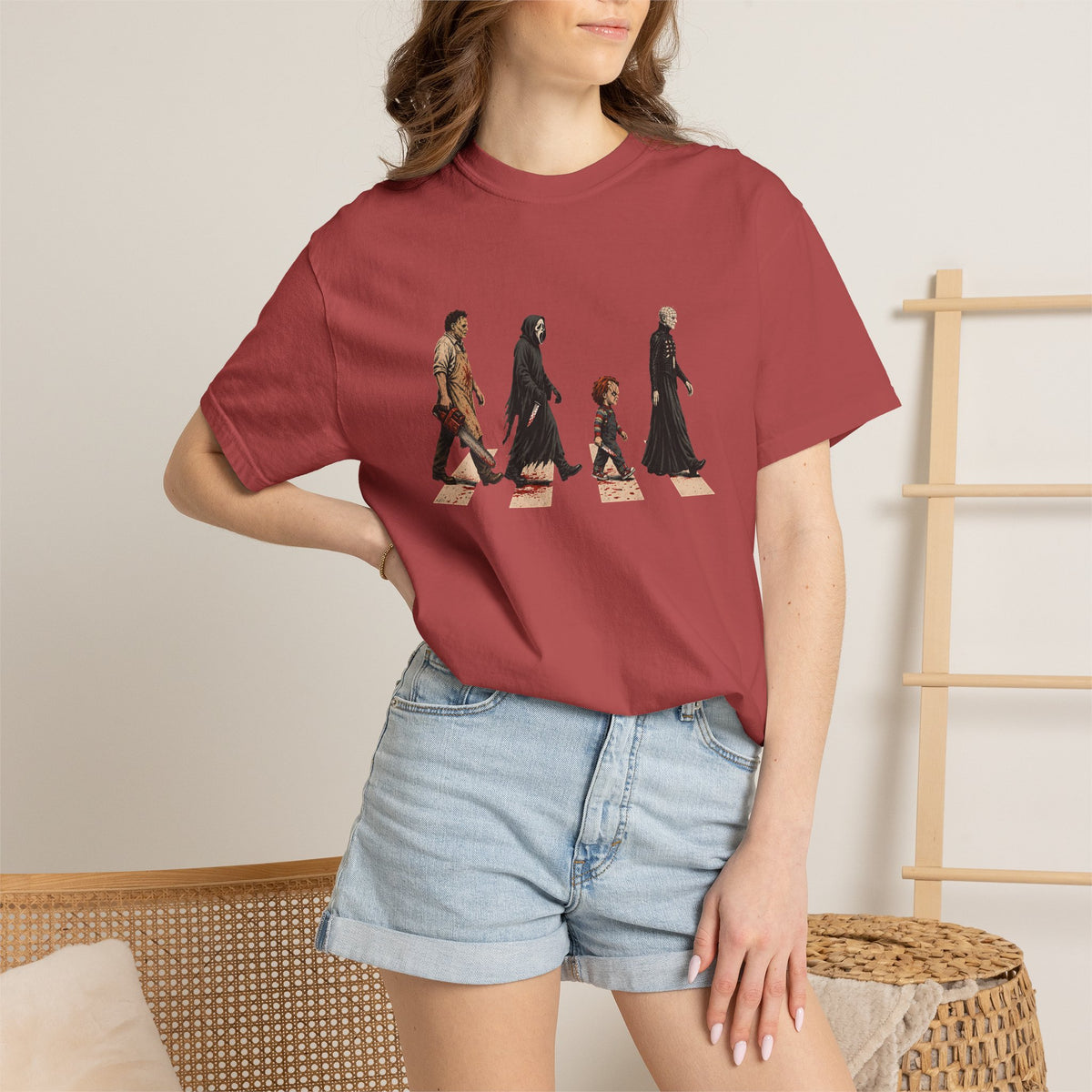 Abbey Road Horror Shirt - Leatherface, Ghostface, Chucky, Pinhead