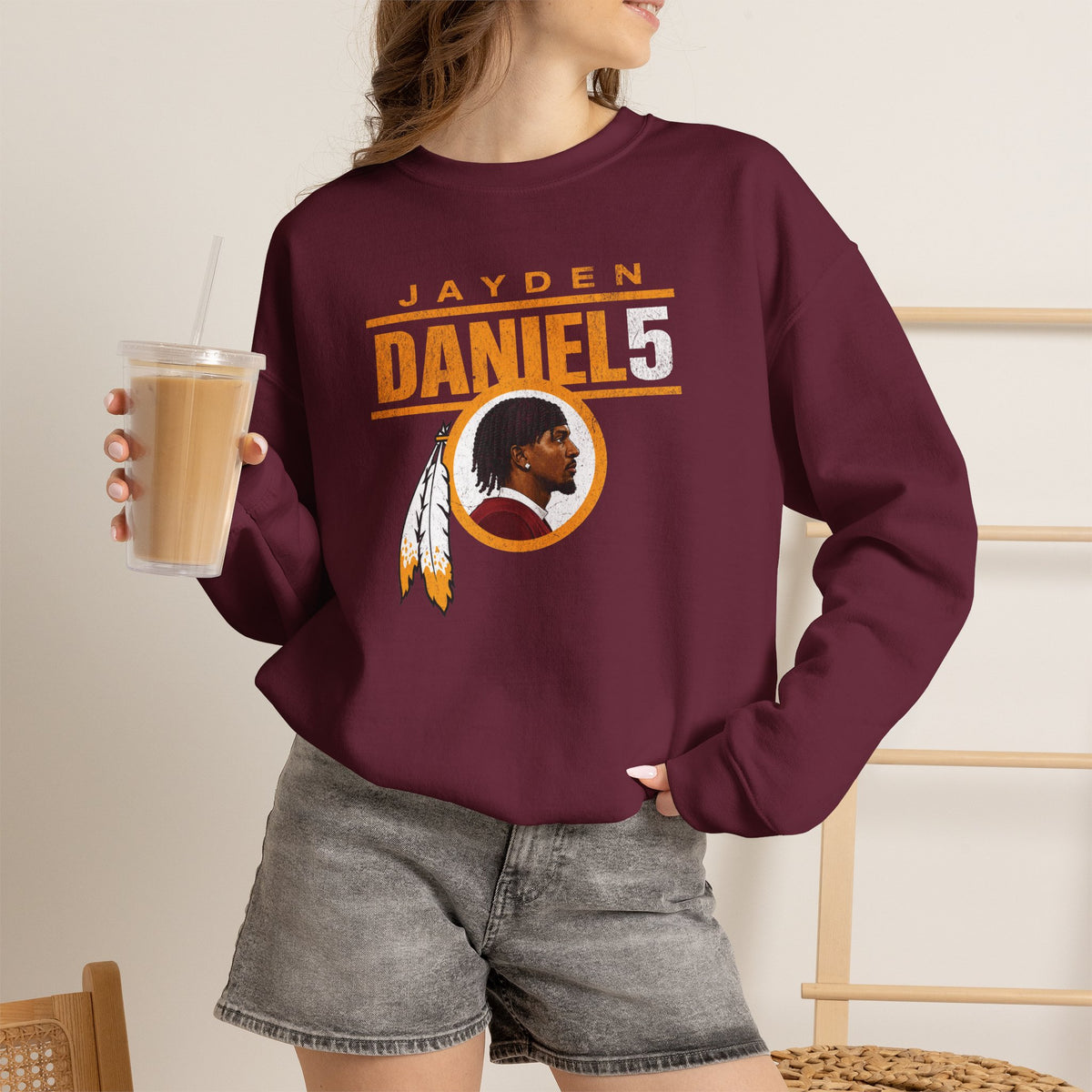 Jayden Daniels Commanders Crewneck Sweatshirt