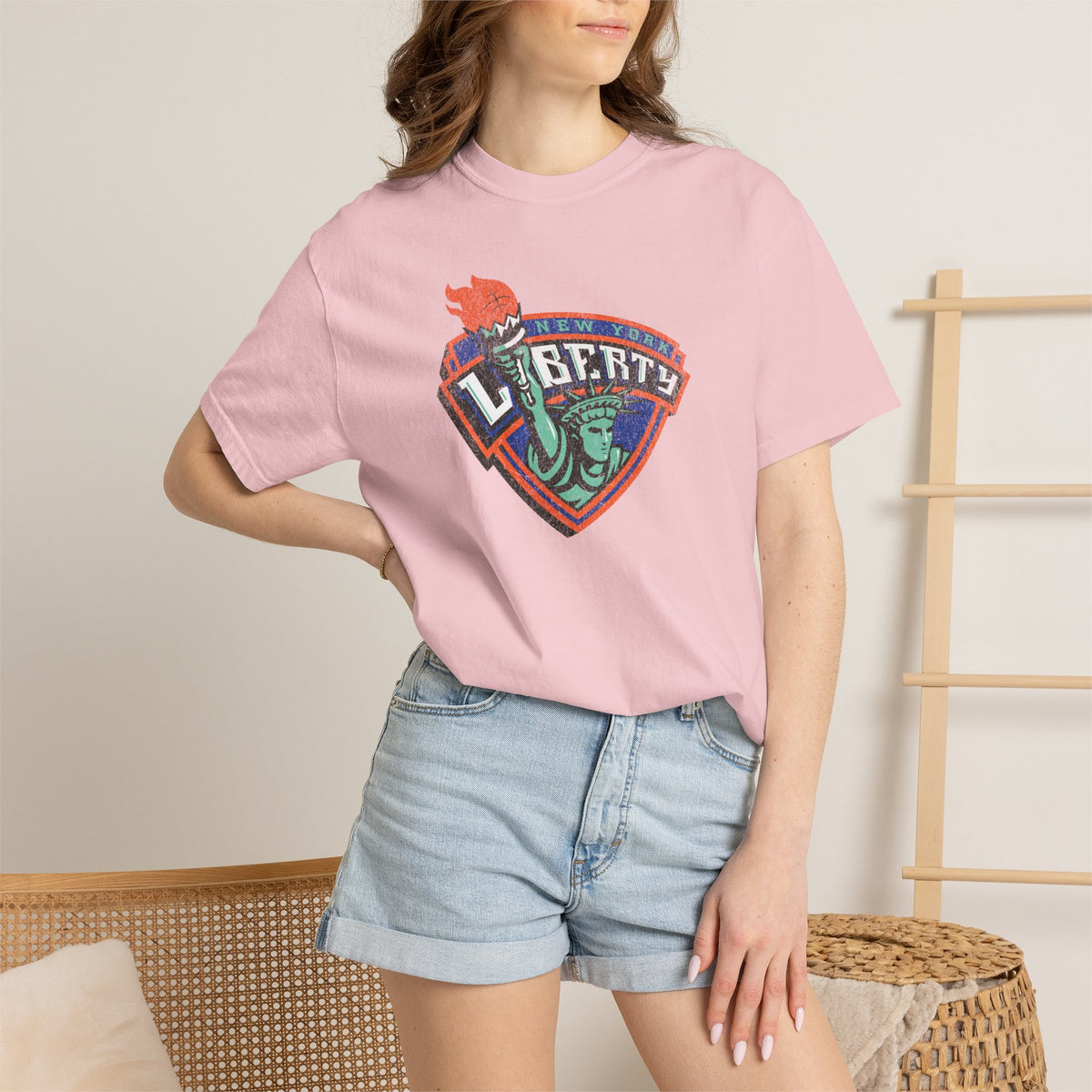 Comfort Colors® New York Liberty Old Logo Distressed Shirt, NYC Women's Basketball Shirt, WNBA t-shirt, Ellie the Elephant, Sabrina Ionescu