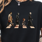 Abbey Road Horror Shirt - Leatherface, Ghostface, Chucky, Pinhead