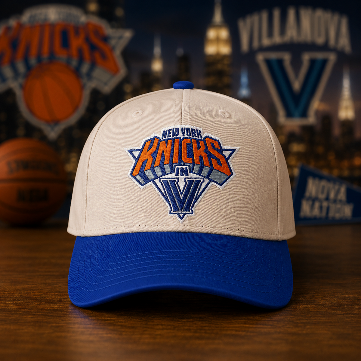Customizable Villanova Knicks in Five Embroidered Hat